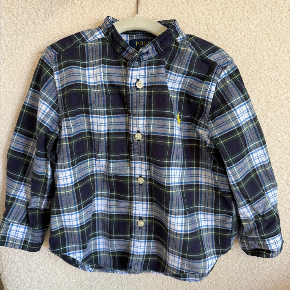 Polo by Ralph Lauren Kids Checkered Shirt - Navy and Lime